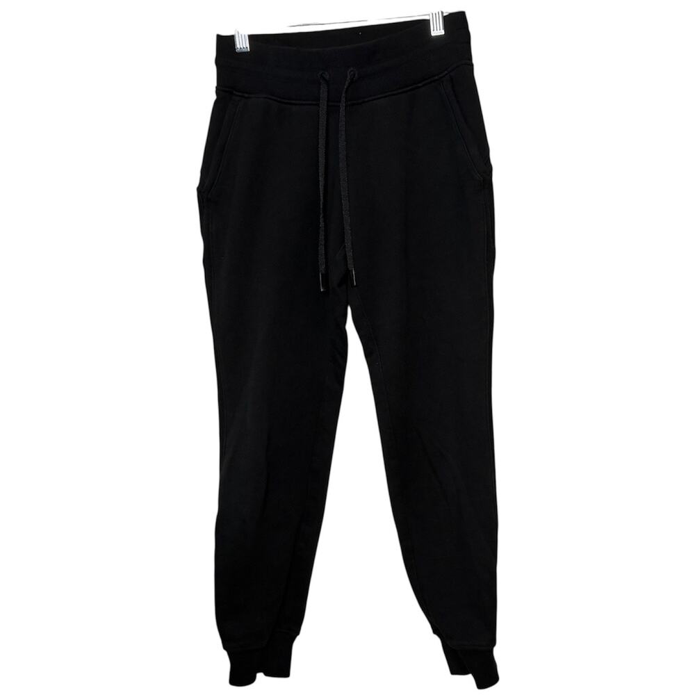 Lululemon Black Relaxed Jogger Sweatpants Drawstring Lounge Size‎ 2 Athleisure